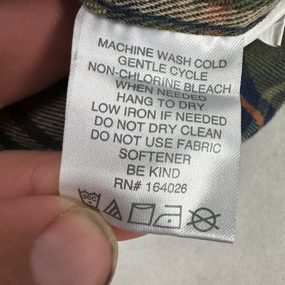 Tailor Vintage Luxe Performance Mens Army Telluride Plaid Flannel Shirt Size S - Picture 7 of 7